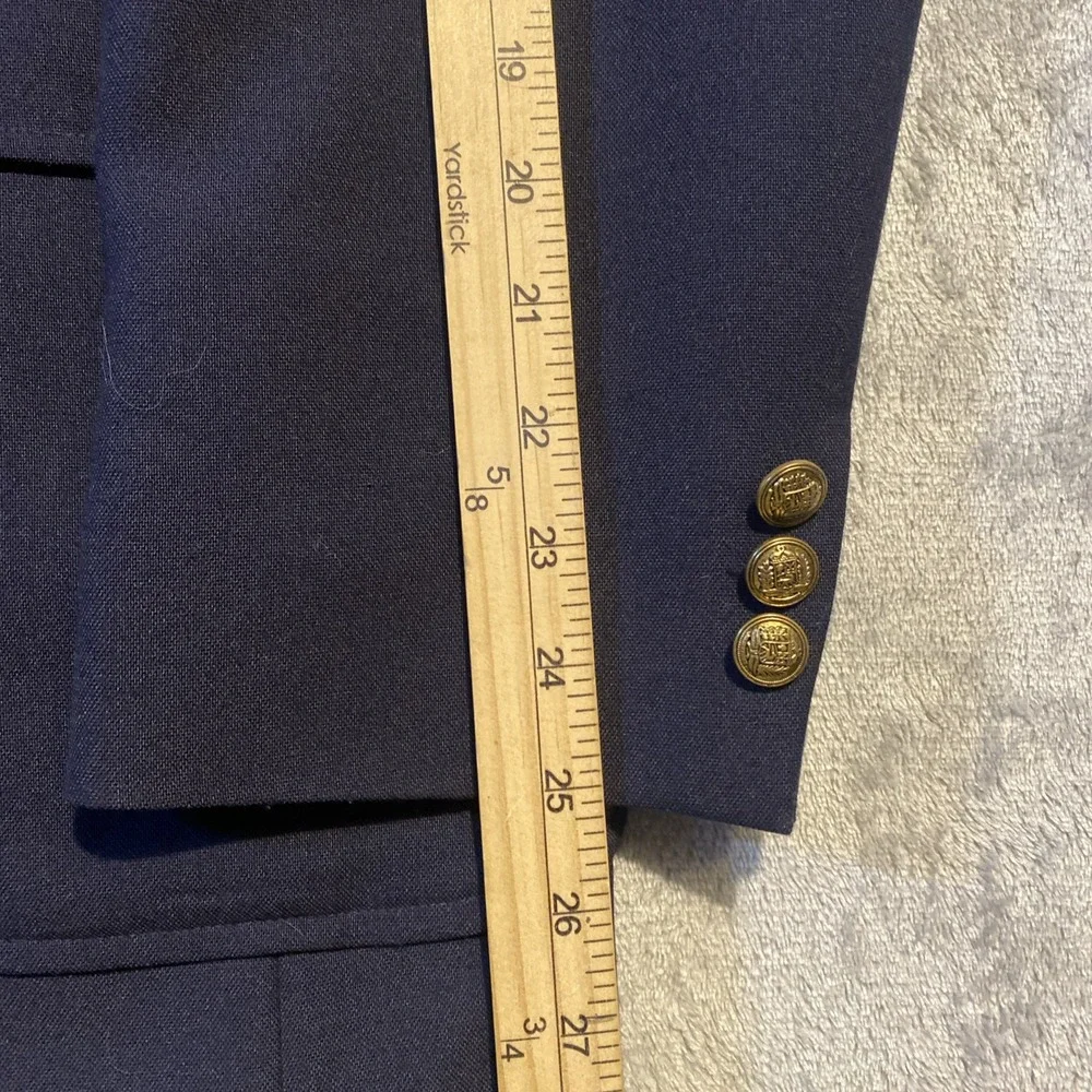Reed St James Blazer Mens‎ 44L Navy Blue Gold Buttons USA VTG Academia Preppy